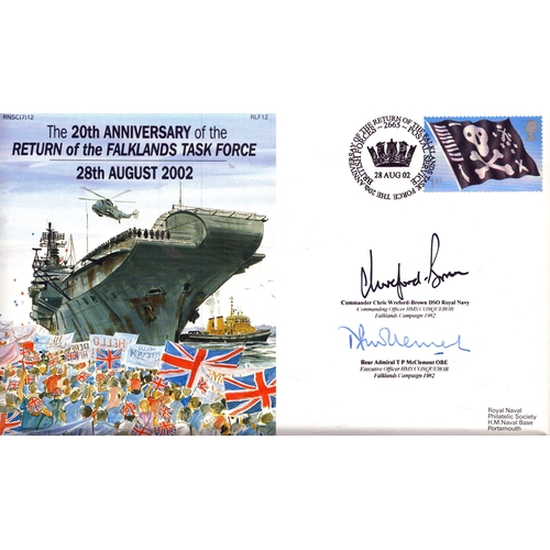 113 - Chris Wreford-Brown and T P McClement signed the 20th Anniversary of the Return of the Falklands Tas... 