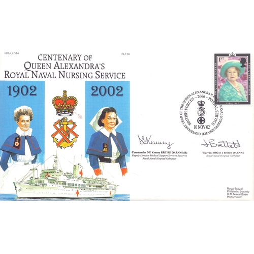 117 - D E Kenney and J Brettell signed Centenary of Queen Alexandra's Royal Naval Nursing Service, stamped... 