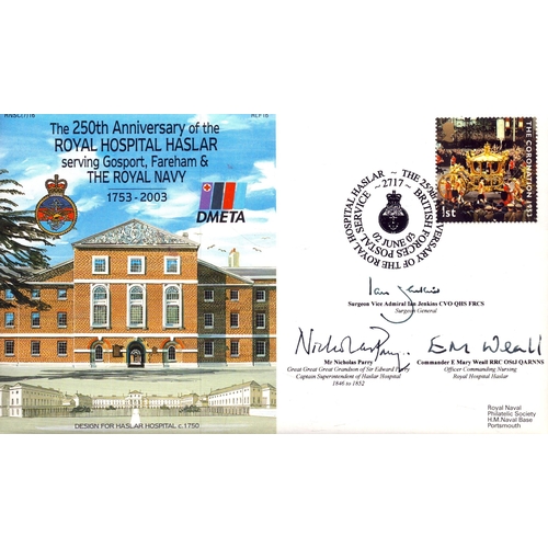 120 - Ian Jenkins, Nicholas Parry and E Mary Weall signed the 250th Anniversary of the Royal Hospital Hasl... 