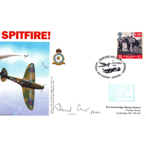62 - E D Crew signed Spitfire! Duxford Air Show, Imperial War Museum stamped Sep 1994.