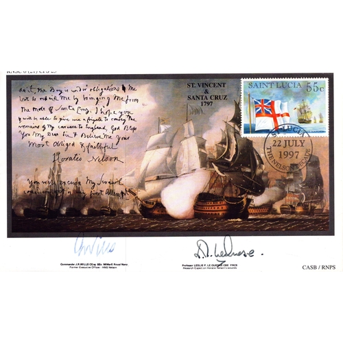69 - J R Wills and Leslie P LE Quesne signed St Vincent & Santa Cruz 1797 FDC, stamped 1997 The Nelson De... 