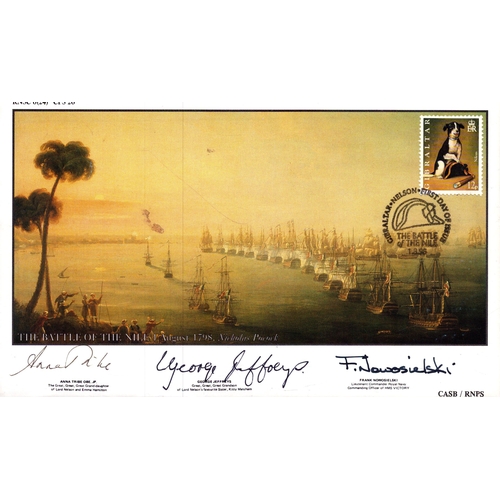 73 - Anna Tribe, George Jefferys and Frank Nowosielski signed The Battle of the Nile 1798 FDC, stamped Ma... 