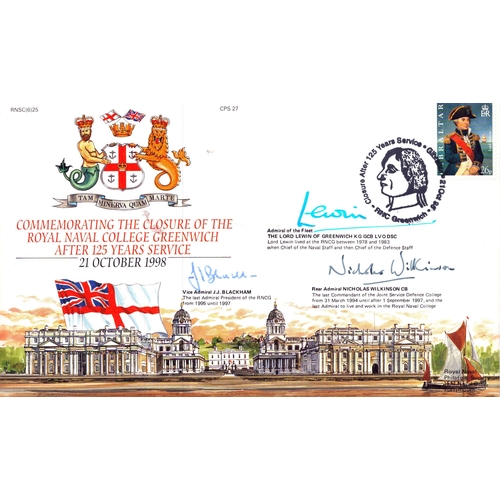 74 - The Lord Lewin of Greenwich and Nicholas Wilkinson signed The Closure of the Royal Naval College Gre... 