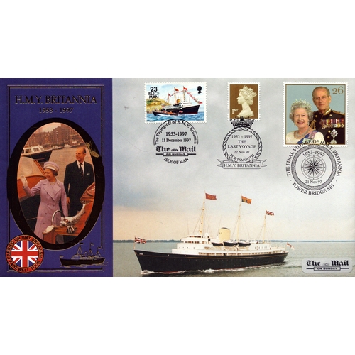 84 - H M Y Britannia, The Final Voyage stamped Nov 1997 unsigned FDC.