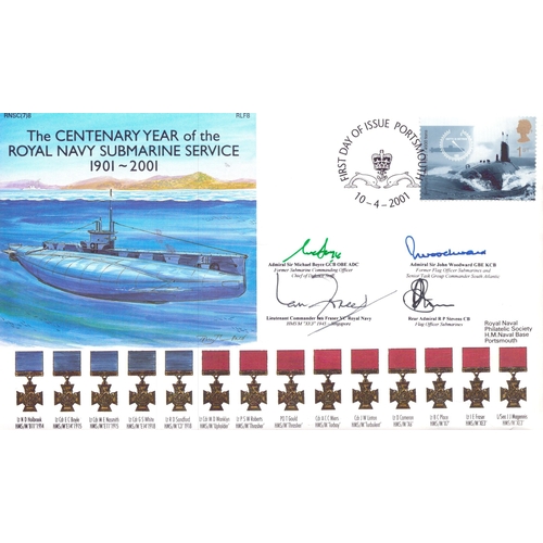 93 - Michael Boyce, Sir John Woodward, Ian Fraser and R P Stevens signed The Centenary of the Royal Navy ... 