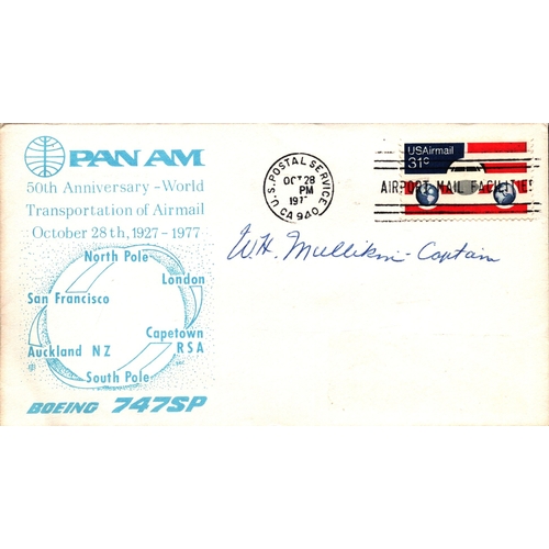 103 - W H Mullikin signed Pan Am cover. Good condition Est.
