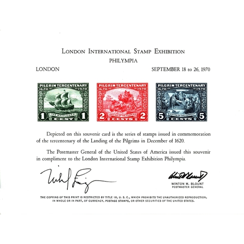 104 - Michael Ensign signed London International stamp exhibition info sheet. Good condition Est.