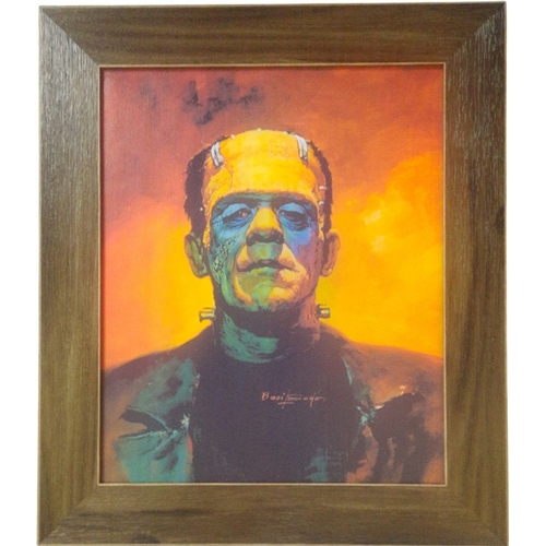 72 - Entertainment Collection Basil Gogos Artist printed signature Frankenstein Monster painting print wi... 