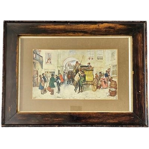79 - Mr. Pickwick, His Friends  and Mr. Alfred Jingle Start for Rochester After Ludovici. Framed 20x15 in... 