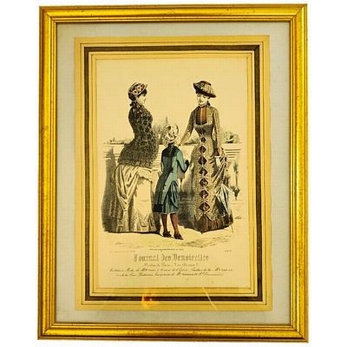 83 - Journal Des Demoiselles Fashion Plate framed print. 1 Septembre 1882, No. 4379 Toilettes  and Modes ... 
