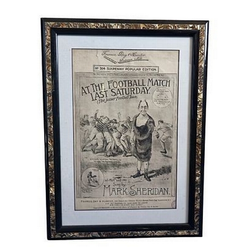 93 - Mr. Mark Sheridan, At The Football Match Last Saturday score sheer framed with glass 18x3.5 inch.