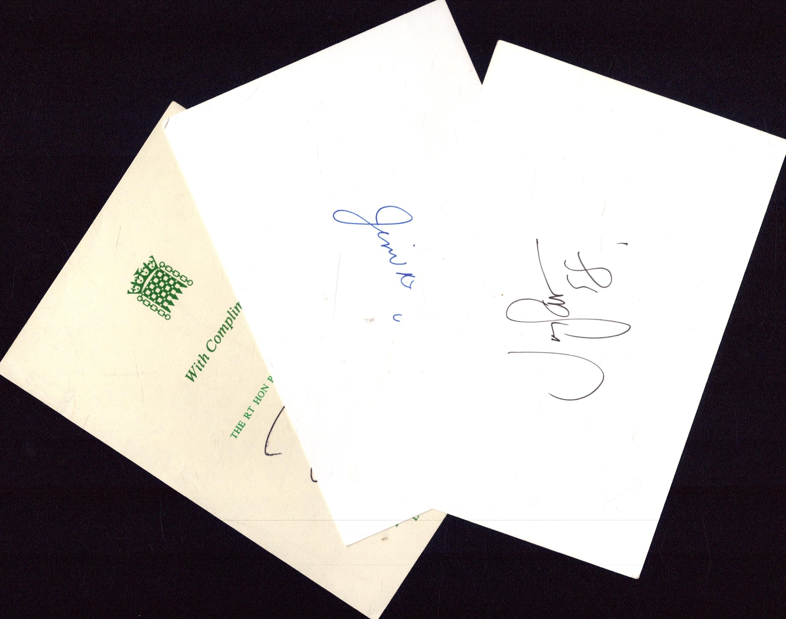 Entertainment collection of 3 signed album pages. Signatures Joey ...