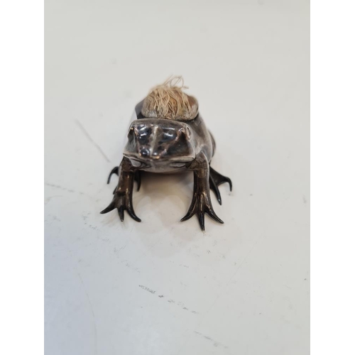 13 - Adie and Lovekin Ltd, a silver Edwardian novelty pin cushion in the form of a frog. Hallmarked Birmi... 