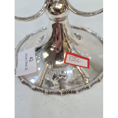 42 - A decorative silver Epergne having gadrooned borders and pretty scroll details. Attractive item. Hal... 