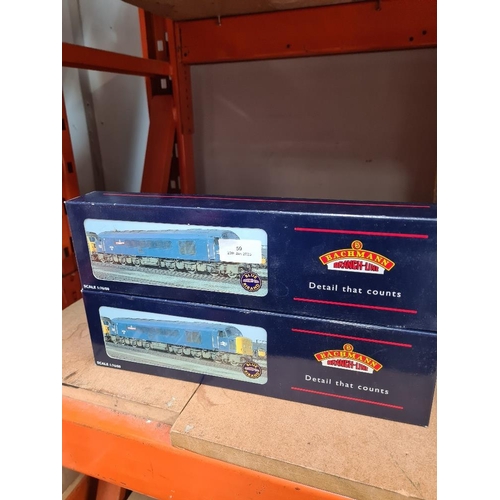 59 - Bachmann 2 Class 46 Diesel locomotives, BR blue, model 32701, '00' gauge, as new, boxed