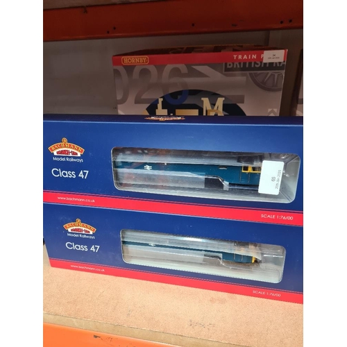 65 - Bachmann 2 Class 47/0 locomotives BR blue, plux 22 DCC model 35411, '00' gauge, as new, boxed