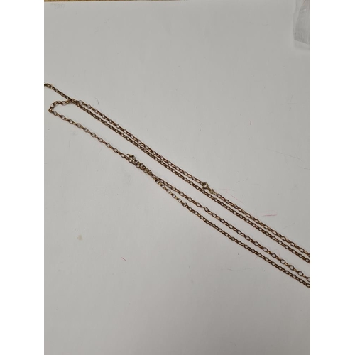 1019 - Two 9ct yellow gold belcher chains, 54cm and 50cm, both marked, 6.52g approx