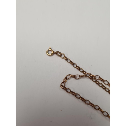 1019 - Two 9ct yellow gold belcher chains, 54cm and 50cm, both marked, 6.52g approx