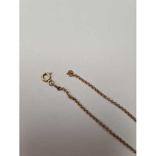 1024 - 9ct yellow gold necklace comprising fine belcher chain with central horseshoe panel inset with small... 