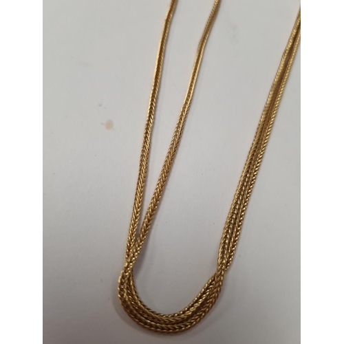 1056 - 18ct yellow gold herringbone neckchain, 90cm, marked 750, 19.5g approx