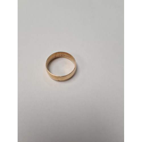 1007 - 9ct yellow gold wedding band, marked 375, size V, B. Bros, approx 6g