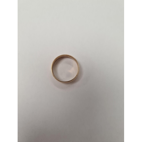 1007 - 9ct yellow gold wedding band, marked 375, size V, B. Bros, approx 6g