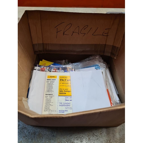 120 - Two cartons of old Football Programmes, many teams including Plymouth, York and Torquay. Also box of... 