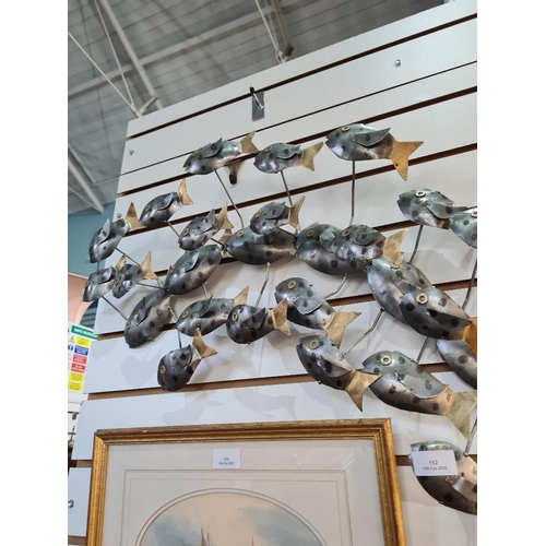 152 - Modern metal wall display of fish