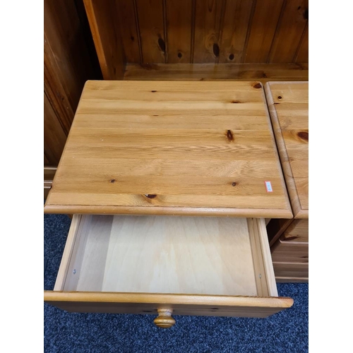 35 - Mixed pine furniture to include pair of 3 drawer bedside chests