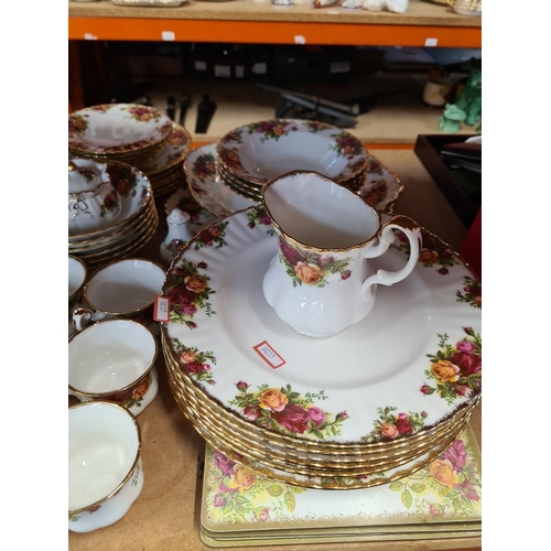 97 - Quantity of Royal Albert Old Country Roses dinner and tea ware