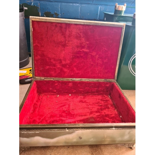 10 - Vintage Onyx Velvet lined casket