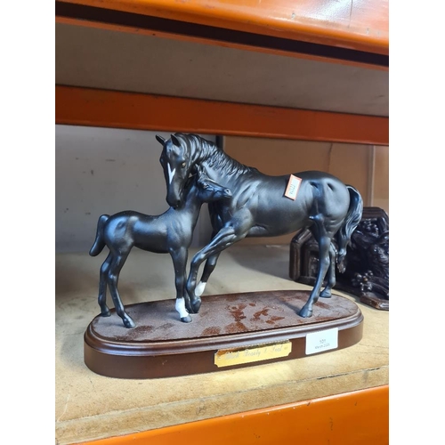 101 - Royal Doulton figure of Black Beauty and Foal having matt finish