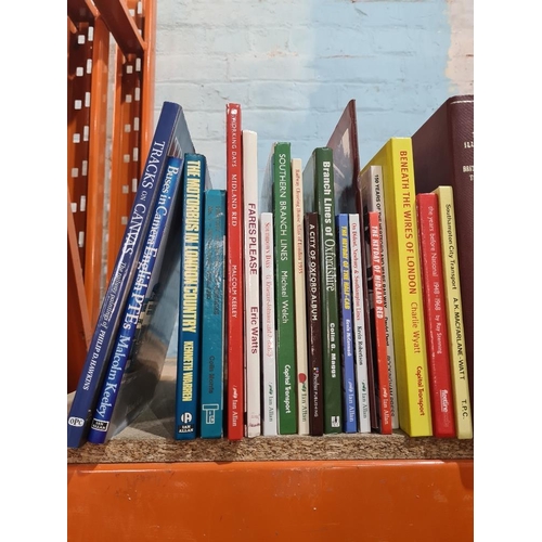 138 - Shelf of transport related books, mainly railway