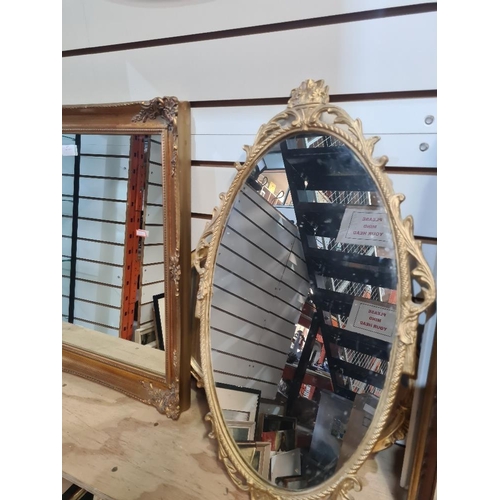 171 - Quantity of mirrors including a table top gilt metal example