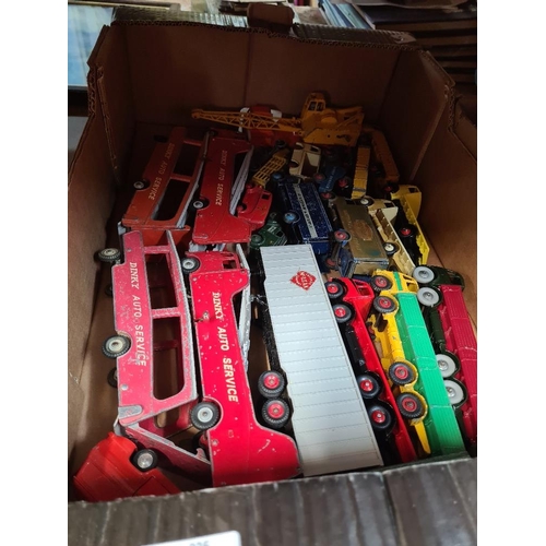 235 - Quantity of playworn dinky lorries Construction vehicles and similar (might contain other die cast m... 