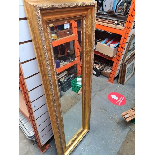 259 - Modern Gilt wall mirror having bevelled glass