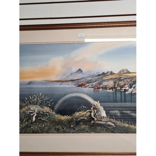 120A - A watercolour by John Rogers, 1981 of Coastline, signed and dated, 69.5 x 49.5cms