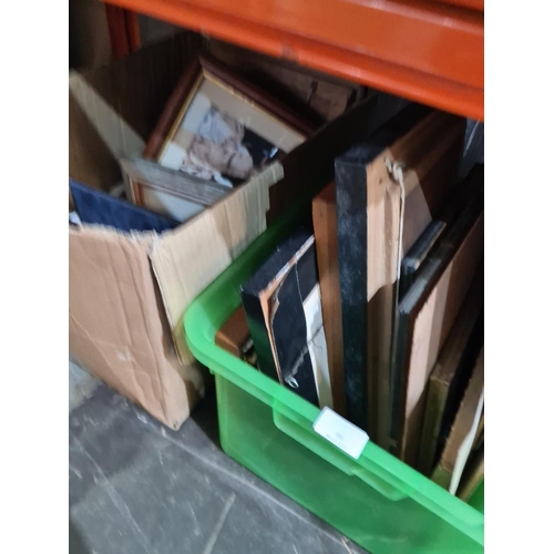 169 - Two boxes of assorted pictures and a few loose