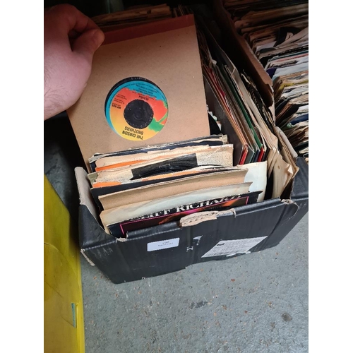 238 - Two boxes of vinyl 7 inch singles, mixed genres