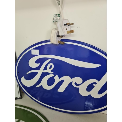 78 - Oval Ford vitreous sign 18 x 12