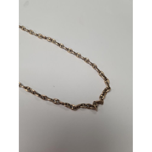 1035 - 9ct yellow gold fancy link chain with lobster clasp, marked 9c, approx 13.58g