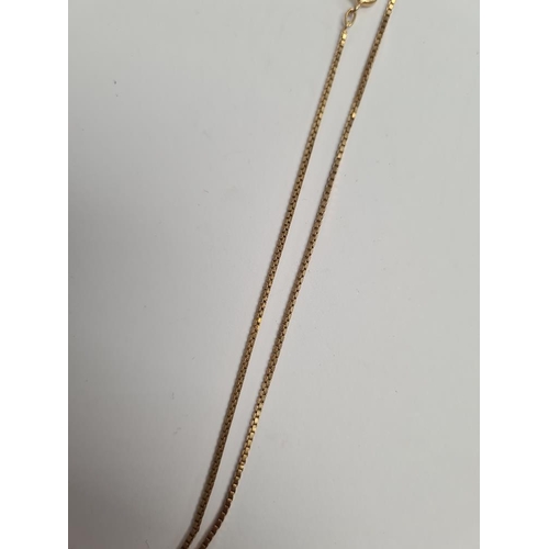 1087 - 9ct gold box chain, 44cm, marked 375, approx. 3.5g