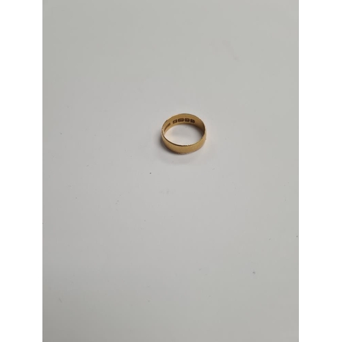 1088 - 22ct yellow gold wedding band, marked 22, Birmingham, approx 3.72g