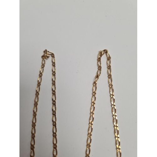 1090 - 2 9ct yellow gold neckchains, marked 375, both approx. 40cm, approx. 9.7g