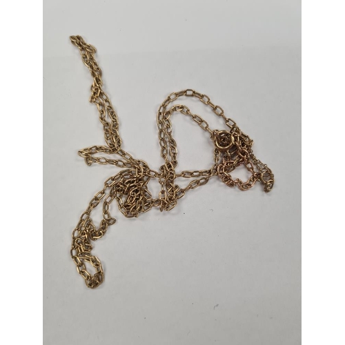 1149 - 9ct gold belcher chain, with safety chain, marked 9ct, approx. 84cm and approx 11.64g