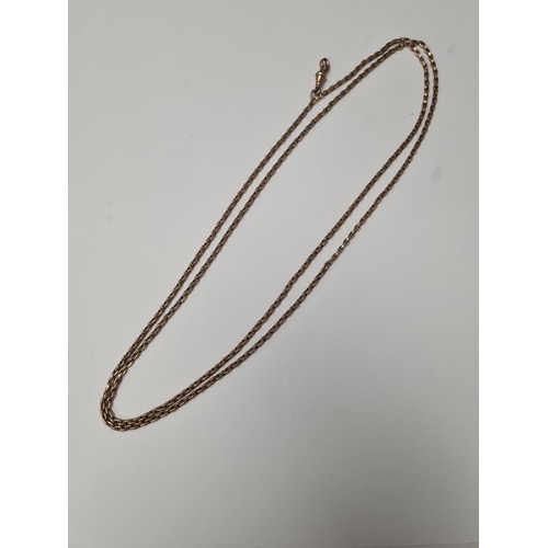 1034 - 9ct yellow gold belcher chain, marked 9c, 53cm, double row, lobster clasp, 19.5g approx