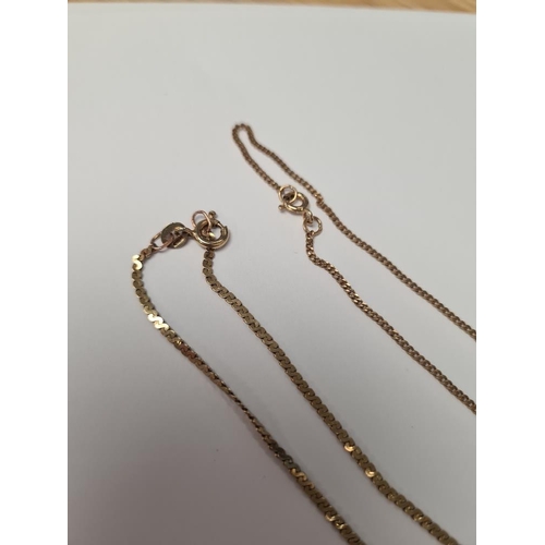 1055 - Fine 9ct yellow gold curblink necklace, and another 9ct gold 'S' link example, both marked, approx 6... 