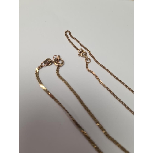 1055 - Fine 9ct yellow gold curblink necklace, and another 9ct gold 'S' link example, both marked, approx 6... 