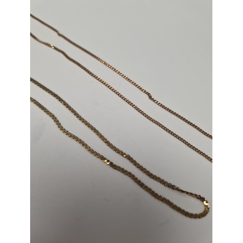 1055 - Fine 9ct yellow gold curblink necklace, and another 9ct gold 'S' link example, both marked, approx 6... 