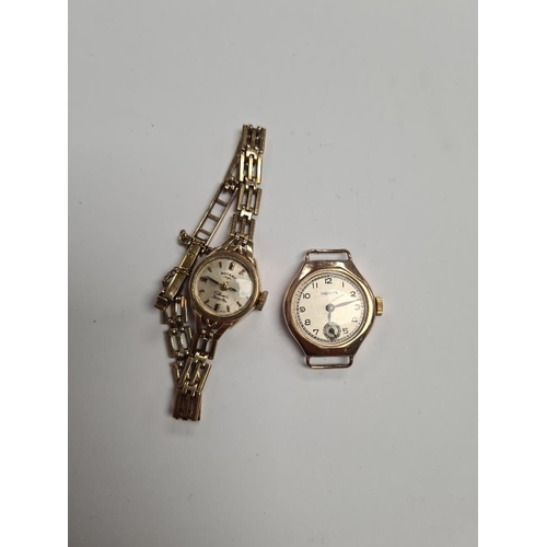 1104 - Vintage ladies 9ct yellow gold Rotary wristwatch on 9ct yellow gold fancy link strap, marked 375, on... 